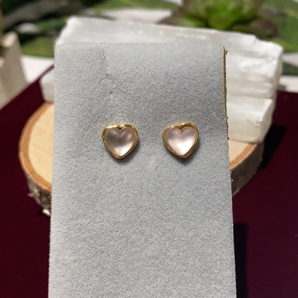 Goldtone Pink & Gold Heart Earrings 💗💛!